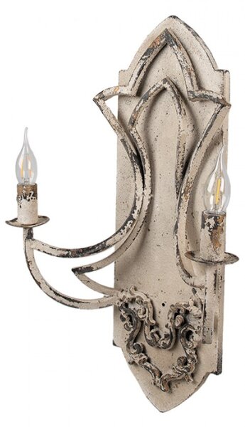 Béžová kovová nástěnná lampa – 41x17x60 cm