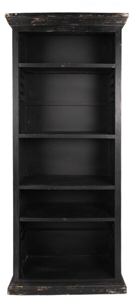 Černá dřevěná knihovna s nastavitelnými policemi – 80x36x195 cm