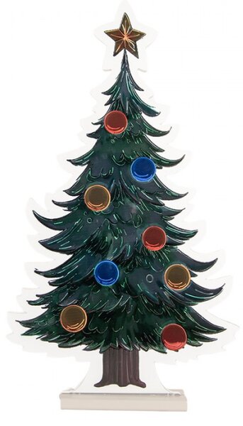 Zelená plastová vánoční infinity lampa stromeček – 38x7x67 cm
