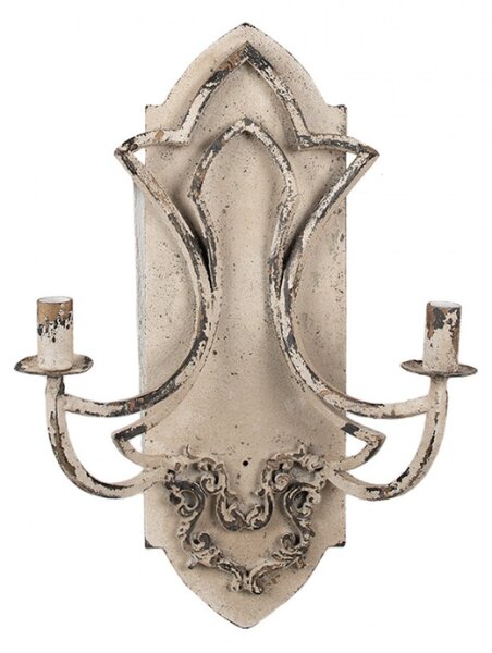 Béžová kovová nástěnná lampa – 41x17x60 cm