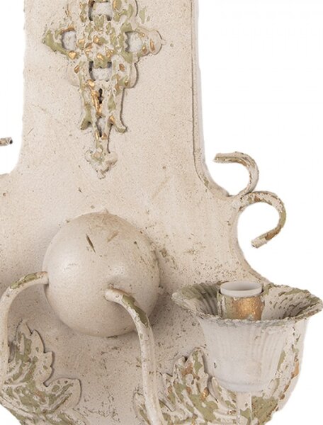 Béžovo-zelená kovová nástěnná lampa – 40x18x70 cm