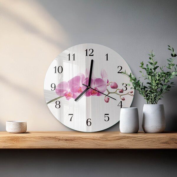 Skleněné nástěnné hodiny Orchidej zsoc-fi30-00179002