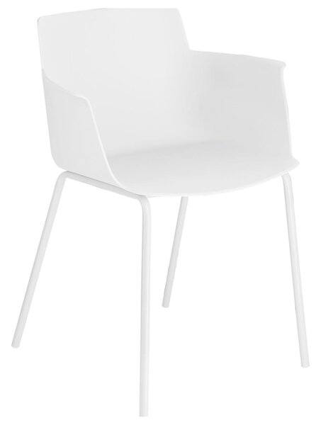 Bílá plastová jídelní židle Kave Home Hannia s područkami