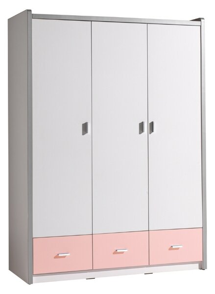 Růžová šatní skříň Vipack Bonny 202 x 140 cm