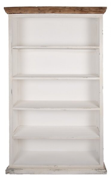 Bílá dřevěná knihovna – 116x36x195 cm