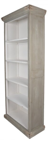 Šedá dřevěná knihovna – 80x36x195 cm