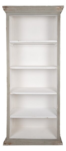 Šedá dřevěná knihovna – 80x36x195 cm