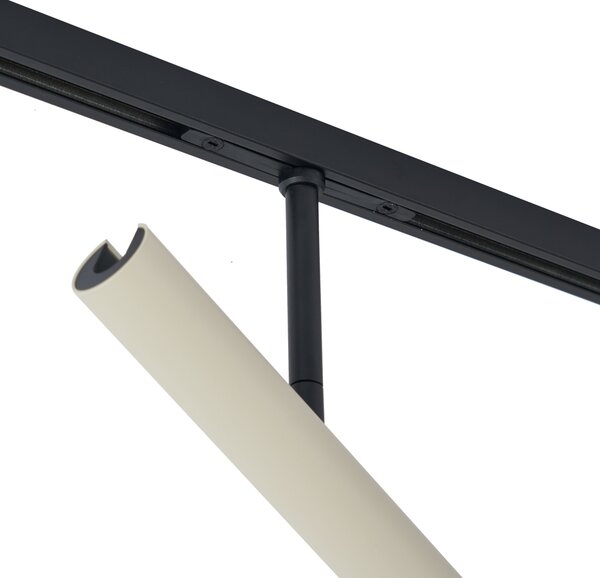 Moderní kolejnicový systém černý s 6 béžovými bodovými světly 1-fázový - Slimline Avery