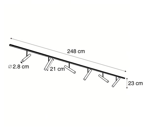 Moderní kolejnicový systém bílý s 6 bodovými světly bílý 1-fázový - Slimline Avery