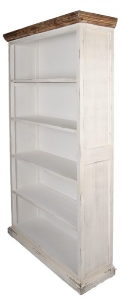 Bílá dřevěná knihovna – 116x36x195 cm