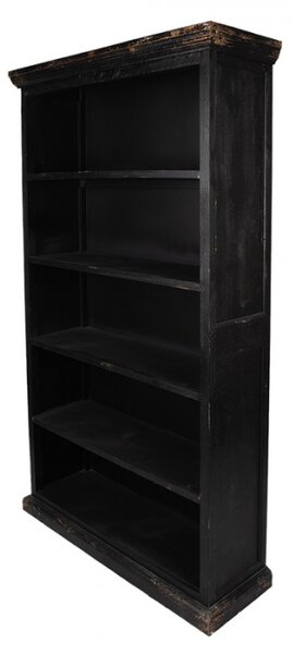 Černá dřevěná knihovna – 116x36x195 cm