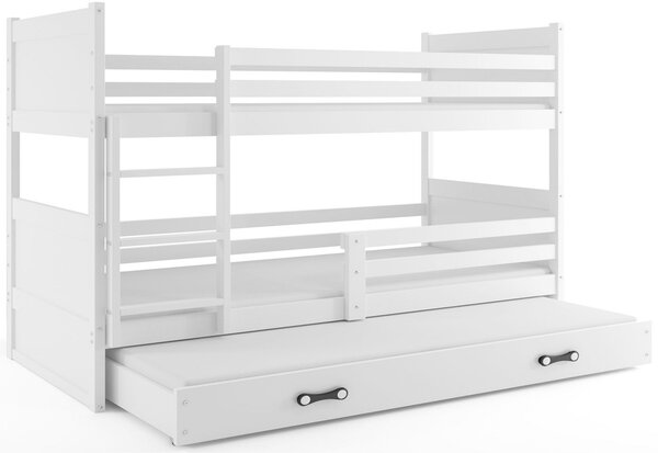 Patrová postel FIONA 3 COLOR + matrace + rošt ZDARMA, 90x200 cm, bílý, bílá