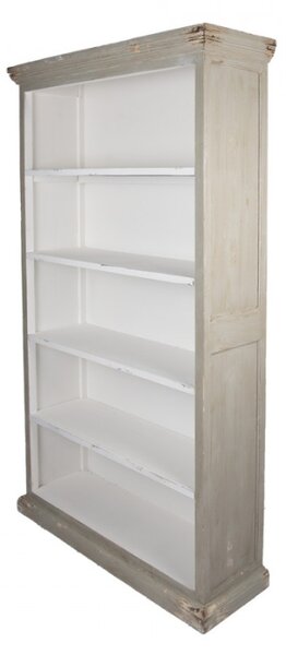 Šedá dřevěná knihovna – 116x36x195 cm