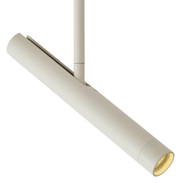 Moderní kolejnicový systém bílý s 6 béžovými bodovými světly 1-fázový - Slimline Avery
