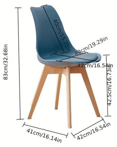 Jídelní židle - Židle - Sedací křeslo - Kuchyňská židle - Designová židle - Sada 6 kusů - Sedák zPolyuretankůže - Rám z buku