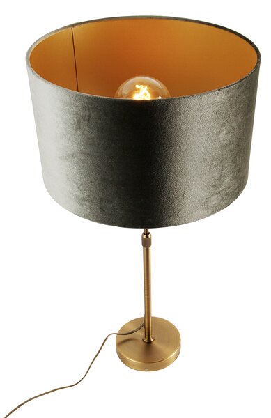 Stolní lampa bronzová se sametovým stínidlem zelená 35cm - Parte