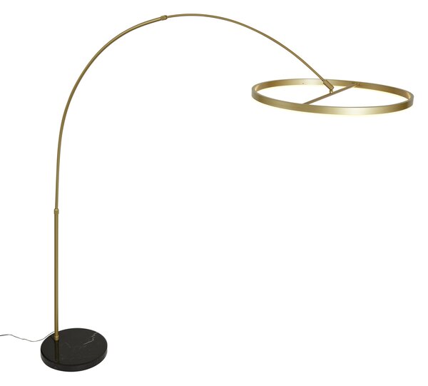 Designová oblouková stojací lampa zlatá vč. LED s 3-stupňovým stmíváním - Anello