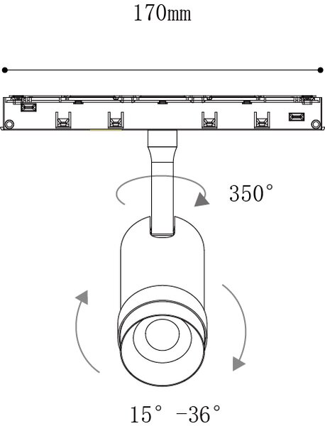 PALNAS 64008196N ŠÍŘKA: 65 mm, OVLÁDÁNÍ: bez stmívání, TEPLOTA LED: 3000 K