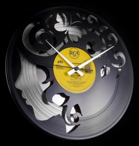 Designové nástěnné hodiny Discoclock 008SB Curly thoughts 30cm
