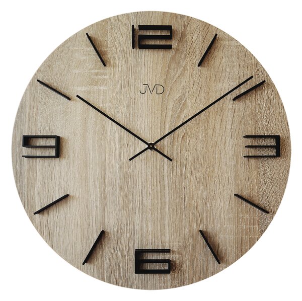 JVD Designové hnědé dřevěné hodiny JVD HC27.3