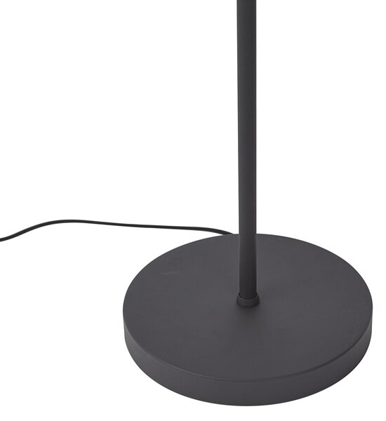 Průmyslová stojací lampa černá s dřevem 2-světla - Jakub