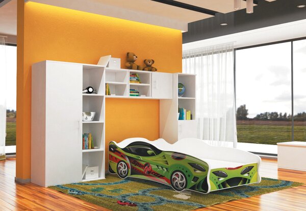 Dětská postel AUTO FLASH + matrace + rošt ZDARMA, 80x160, VZOR 15 Sport Car