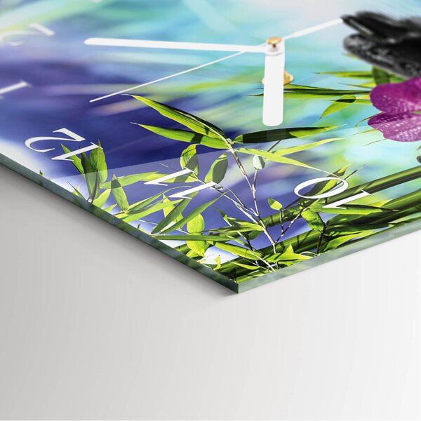 Skleněné hodiny Lázeňská orchidej zskb-30x30-00085116