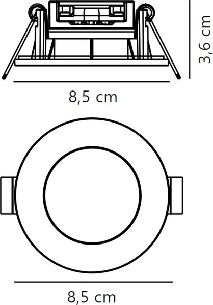 Nordlux Leonis zapuštěná světla 1x4.5 W černá 2310016003