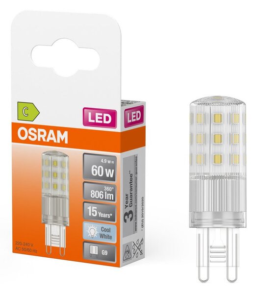 Speciální LED žárovka G9 4.9W PIN, studená bílá