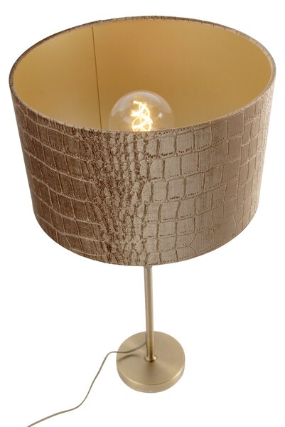 Stolní lampa bronzová se sametovým stínidlem krokodýl 35cm - Parte