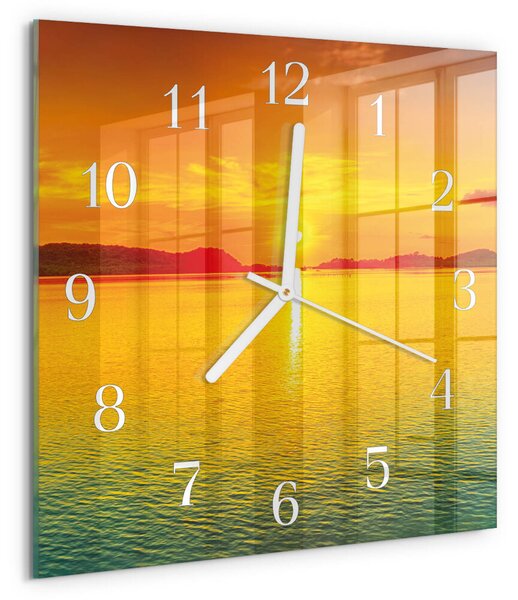 Skleněné hodiny Západ slunce zskb-30x30-00084091