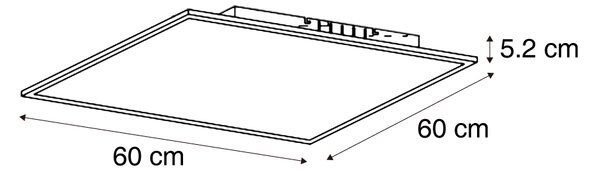 LED panel černý čtvercový vč. LED 3-krokové stmívání - Reeves