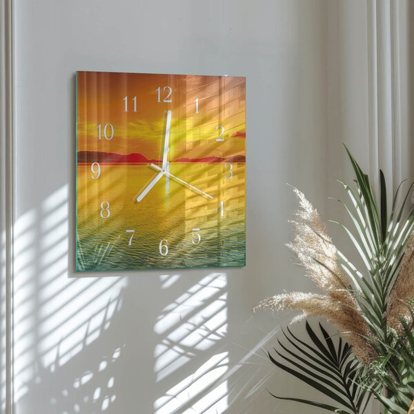 Skleněné hodiny Západ slunce zskb-30x30-00084091