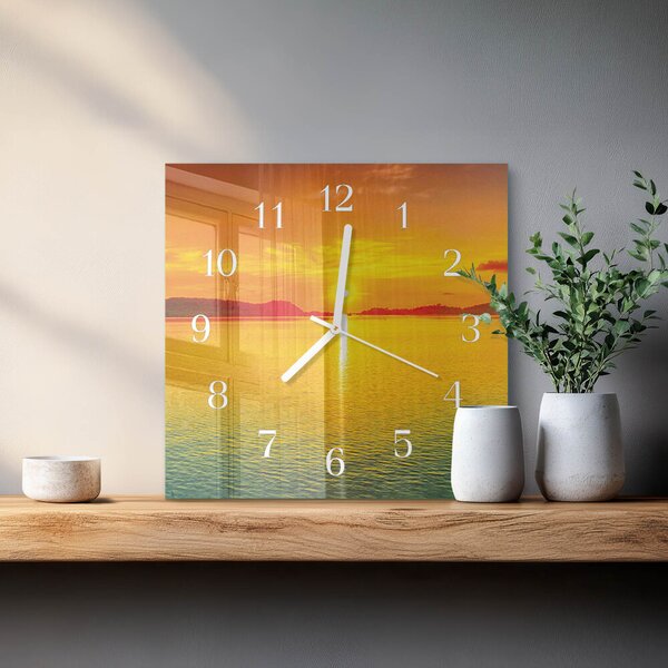 Skleněné hodiny Západ slunce zskb-30x30-00084091