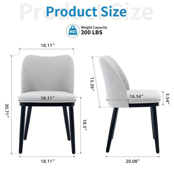 Jídelní židle - Židle - Bistro židle - Kuchyňské židle - Designové židle - Sada 2 kusů, bílé s černými nohami