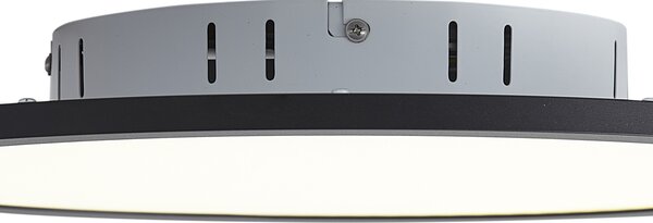 Chytrý LED panel černý 40 cm vč. LED stmívání do teplých tónů s dálkovým ovládáním - Knob
