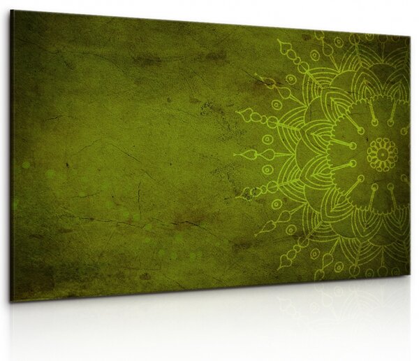Malvis Obraz Kamenná zelená mandala Velikost: 90x60 cm