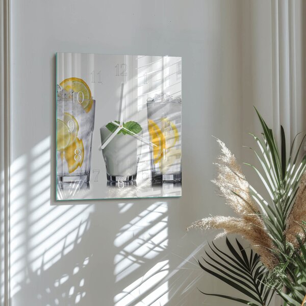 Skleněné hodiny Citronová zskb-30x30-00089497