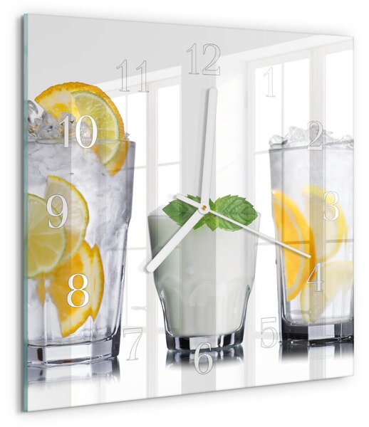 Skleněné hodiny Citronová zskb-30x30-00089497