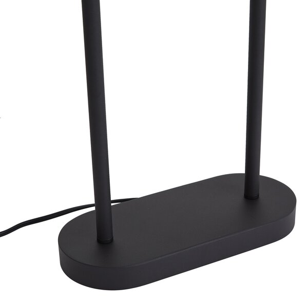 Stolní lampa černá s černým oválným stínidlem 35 cm - Thijmen