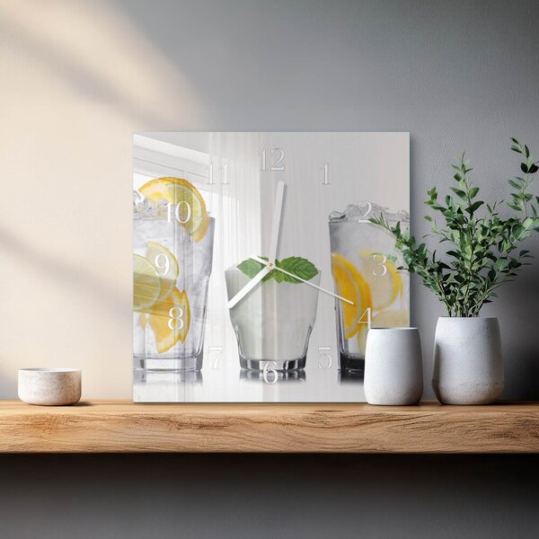 Skleněné hodiny Citronová zskb-30x30-00089497