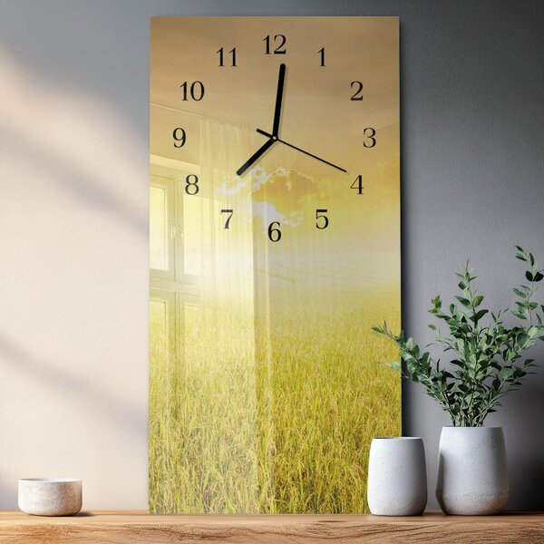Skleněné hodiny vertikální Obilné pole zsppc-30x60-00174609