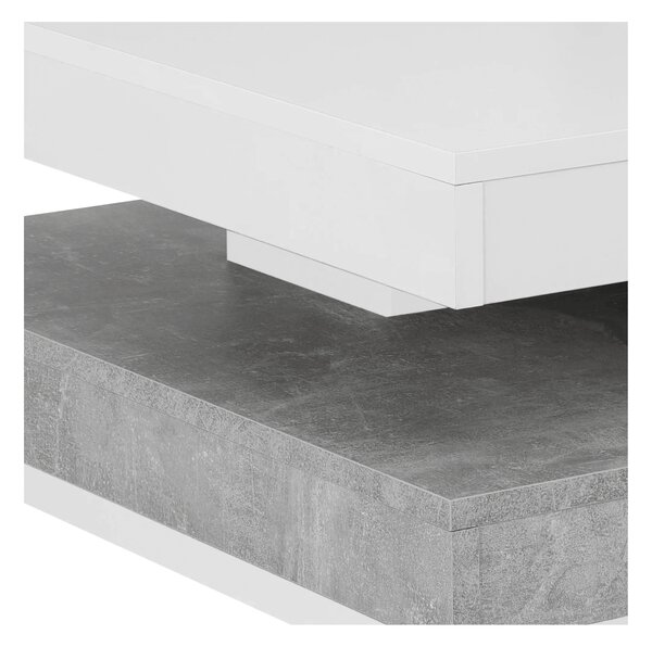 KONDELA Konferenční stolek, bílá/ beton, MANDY