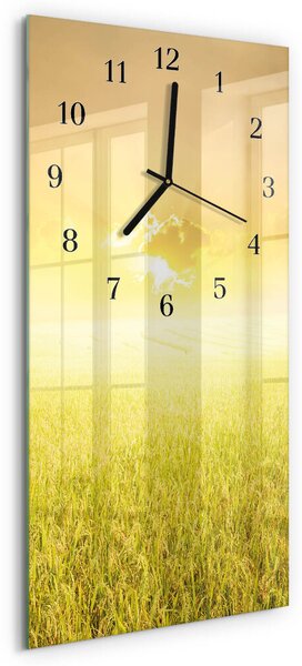 Skleněné hodiny vertikální Obilné pole zsppc-30x60-00174609