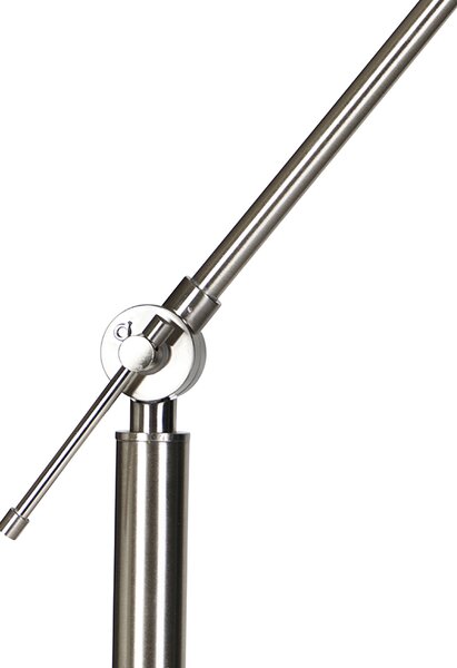 Stojací lampa ocelová nastavitelná s černým stínidlem 50 cm - Editor