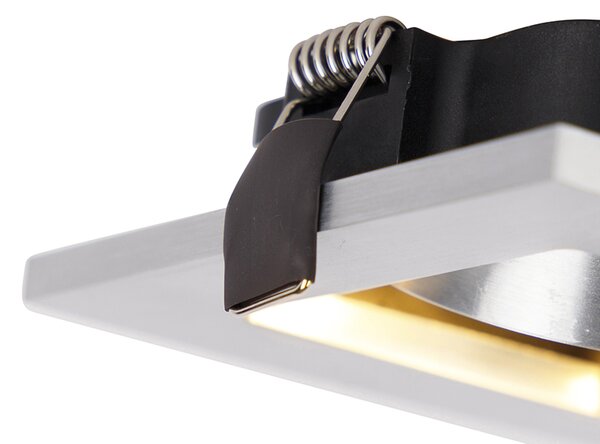 Sada 6 moderních zapuštěných bodových svítidel hliníková otočná a naklápěcí GU10 50mm - Qure