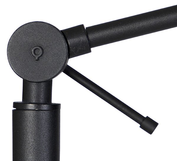 Stojací lampa černá nastavitelná s červeným stínidlem a zlatým vnitřkem 50 cm - Editor
