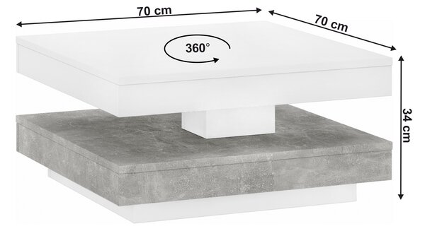 KONDELA Konferenční stolek, bílá/ beton, MANDY