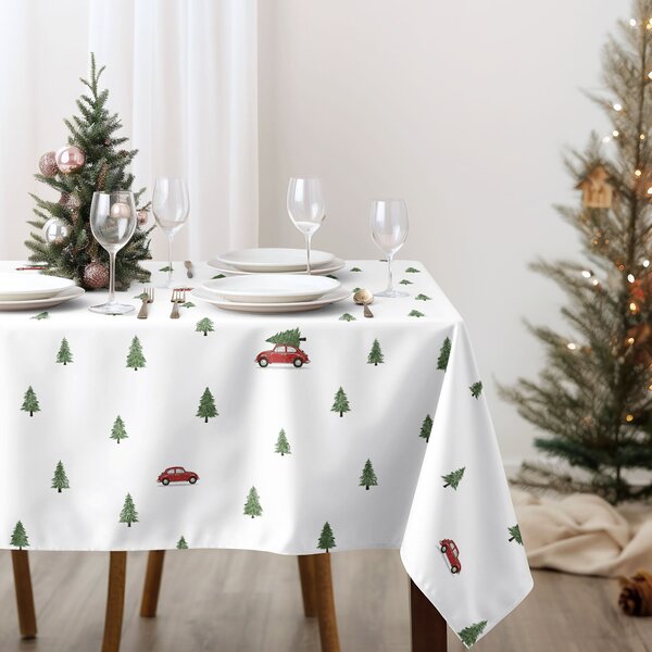Goldea vánoční hranatý ubrus 100% bavlněné plátno - cesta pro stromeček 80 x 80 cm