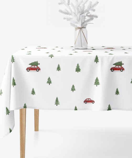 Goldea vánoční hranatý ubrus 100% bavlněné plátno - cesta pro stromeček 80 x 80 cm